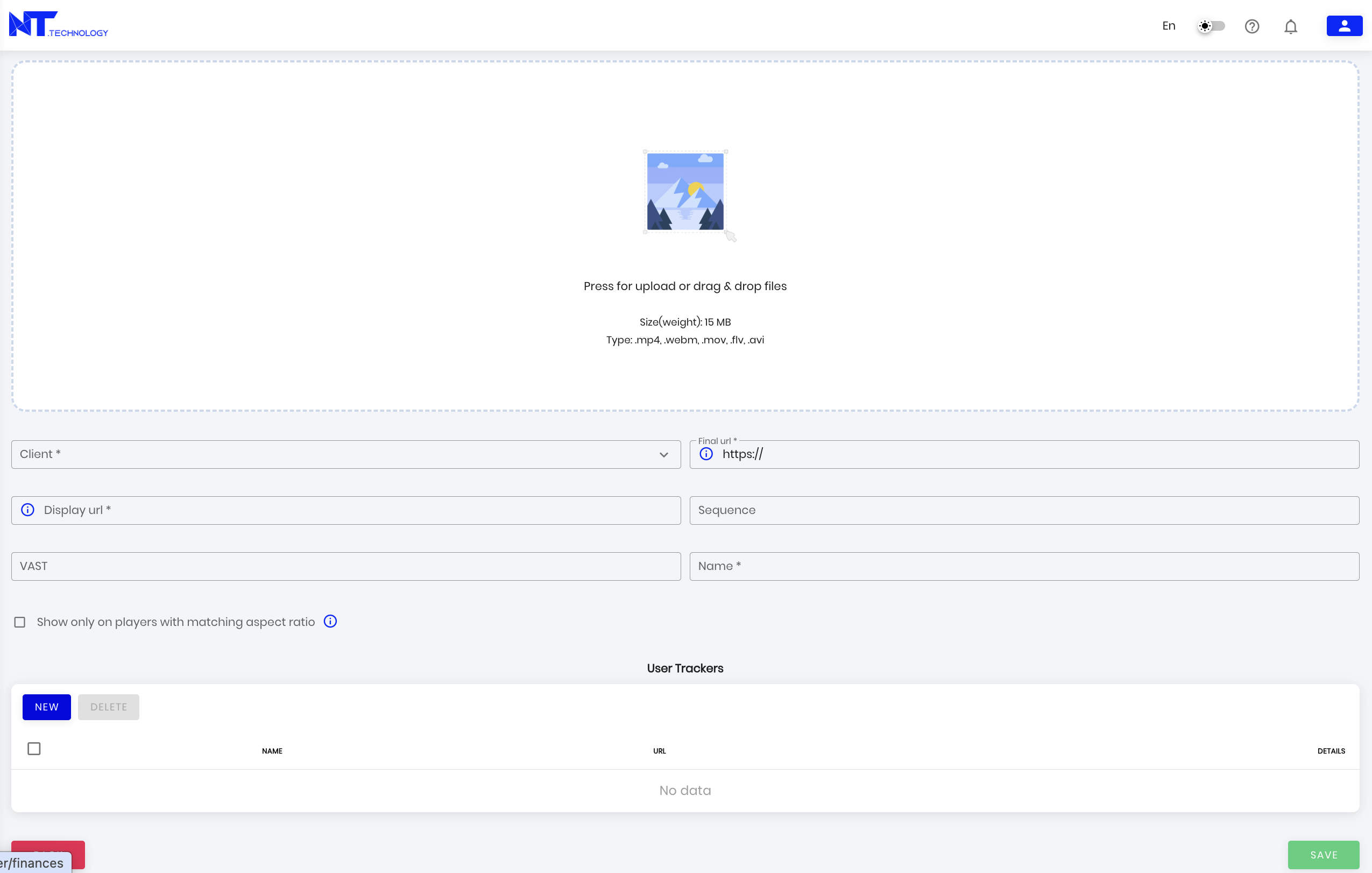 Bulk upload of video creatives in NT DSP